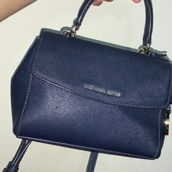 Michael Kors HandBag | Navy Blue | Blue and Gold handbag | Small Bag - Picture 1 of 3